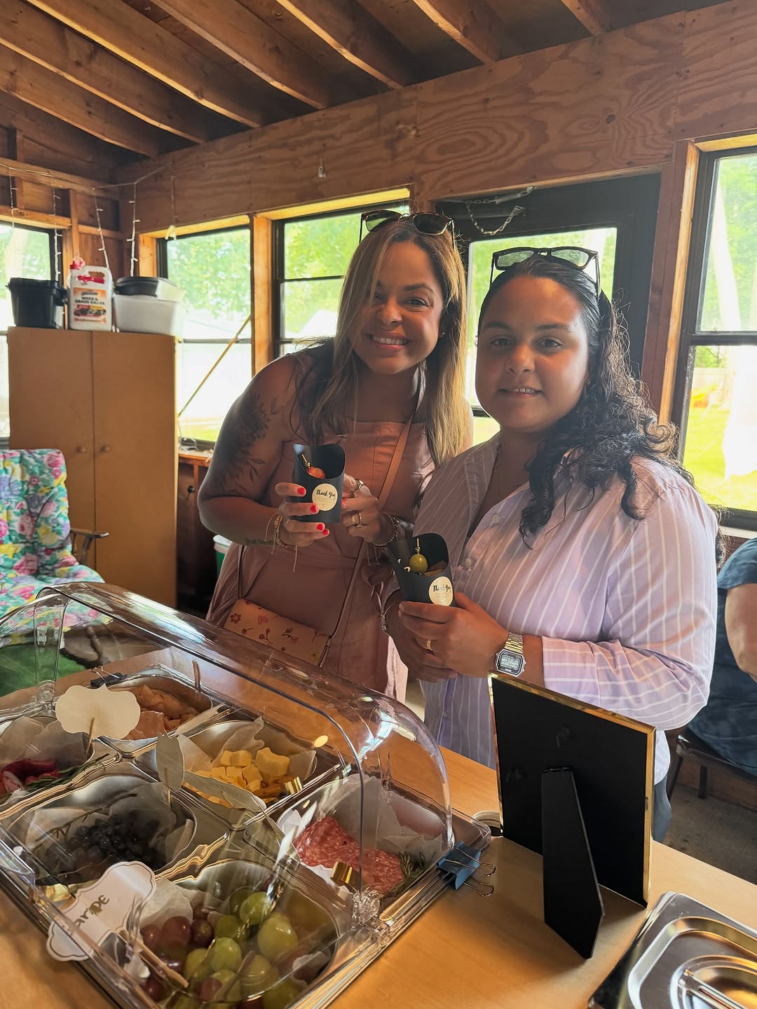 Happy guests enjoying grazing